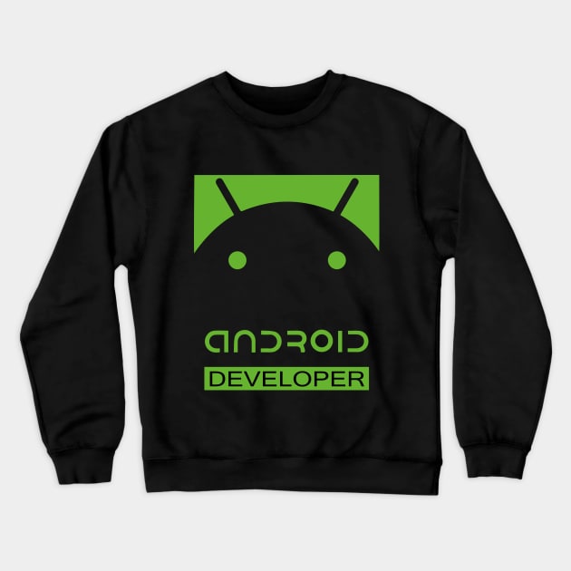 Android developer text and logo Crewneck Sweatshirt by PrisDesign99